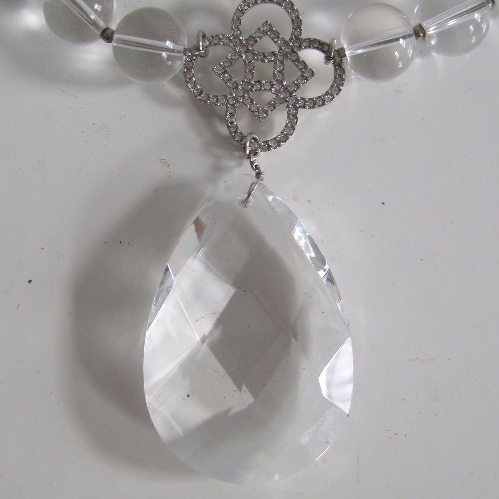 Valeska Crystal Pendant Tear Drop Necklace